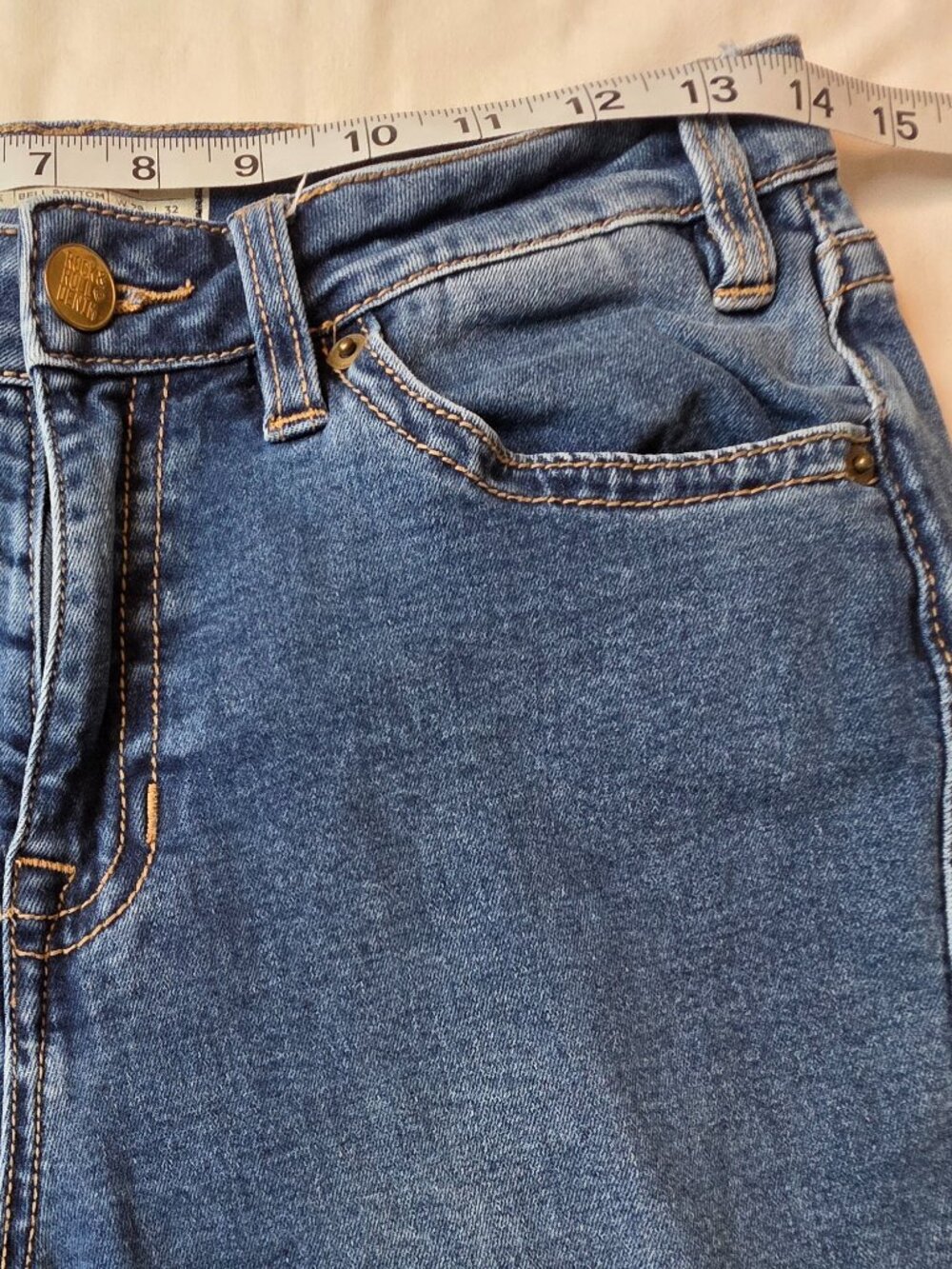 Rock & Roll Denim Women's Bellbottom High Waist Jeans, Size 29" x 32" - Picture 3 of 10